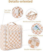 Narwey Small Checkered Hanging Travel Toiletry Bag - Image 7