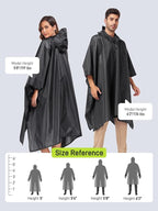 SaphiRose Hooded Rain Poncho Waterproof Raincoat Jacket - Image 2