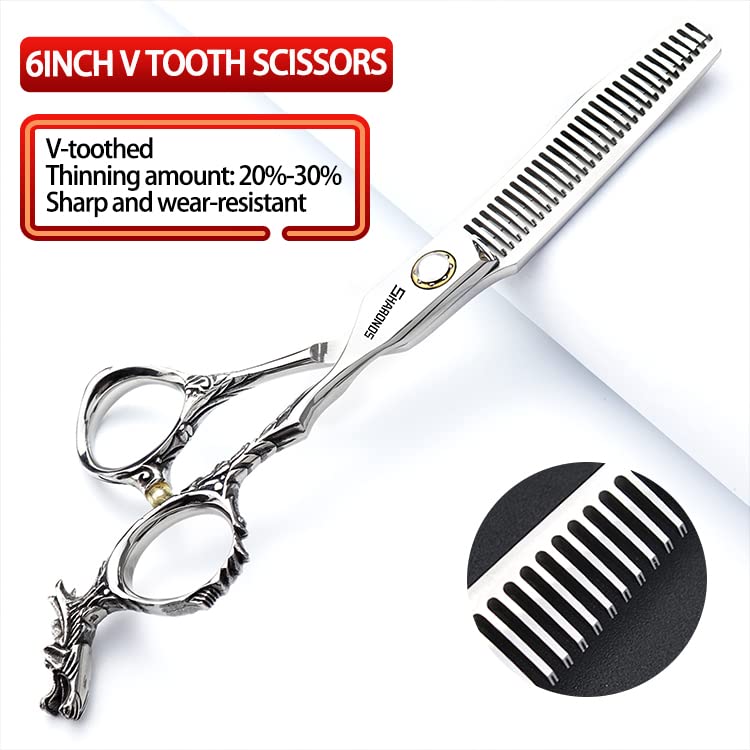 6/7-inch Professional Hairdresser Set, Stainless Steel Scissors (6 inch-3pc-A) (6 Inch-3pc-a)