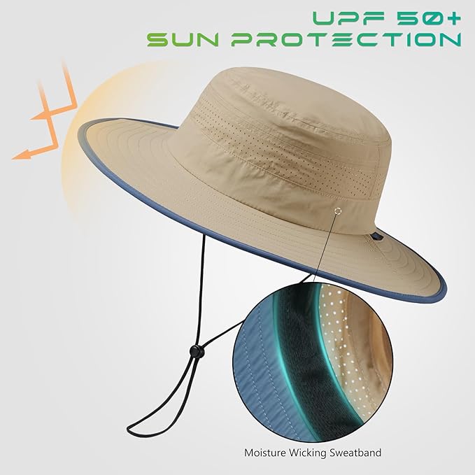 UPF 50+ Foldable Brim Water-Resistant Sun Bucket Hat - Image 3