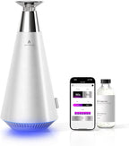 Waterless Scent Diffuser Starter Kit - 1500 Sq Ft Coverage, Alloy Atomization System,Mood Light,Smart Rechargeable Hotel Scent Diffuser, Including 120ml Essential Oil, for Home,Large Room,Spa,Silver
