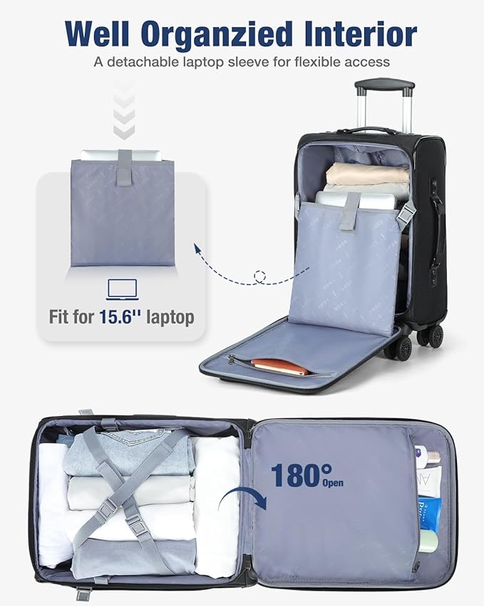 Lekebobor 20 Inch Carry On Luggage - Image 3