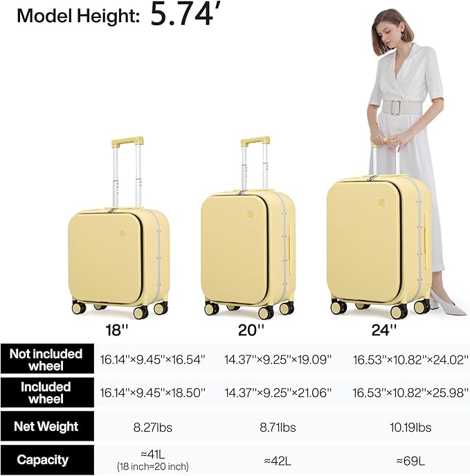 mixi Luggage Suitcase with Spinner Wheels - Image 6