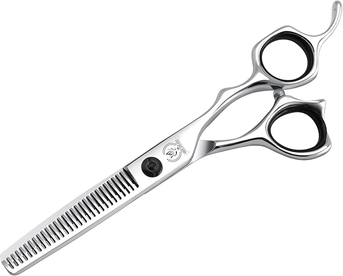 Fenice Peak Professional Hair Thinning Scissors 6'' Barber Texturizing Shears with Sharp Razor Edge 440C Thinner Hair Scissors with Ergonomic Design for Salon and Home User.