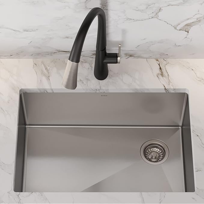 Kraus KHU111-25 Standart PRO 16 Gauge Undermount Single Bowl Stainless Steel - Image 24