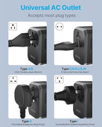 Universal Travel Adapter, VINTAR 70W GaN International Power Adapter - Image 5