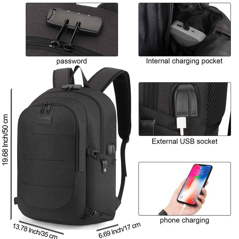 Travel Laptop Backpack Water Resistant Anti (Standard 15.6 inch / A-black)
