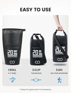 Lamicall Dry Bag Waterproof Backpack - 5L/10L/20L/30L/40L Roll Top Waterproof - Image 6