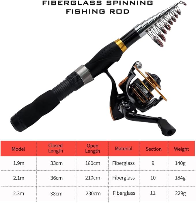 Collapsible Fishing Rod and Reel Combo, BalanZze Telescopic Fishing Rod - Image 3