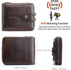 Men's brand buckle driver's license zipper genuine leather wallet, large - Image 2