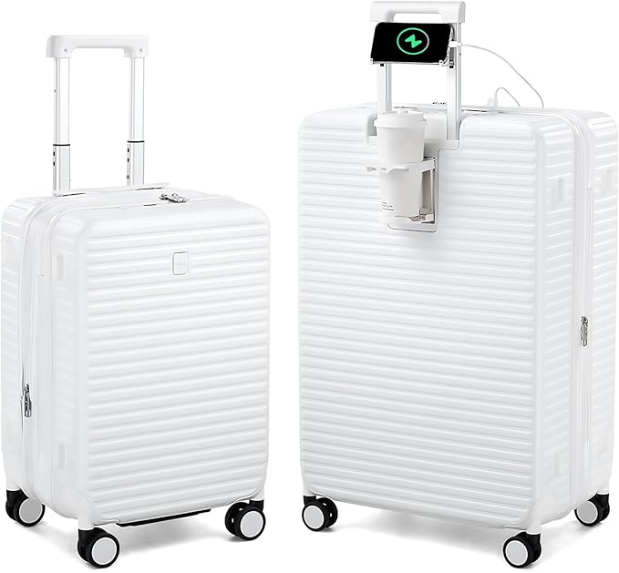 Hard Shell Suitcases Expandable Travel Luggage Sets 2 Piece, Carry on and Check by HanTrip