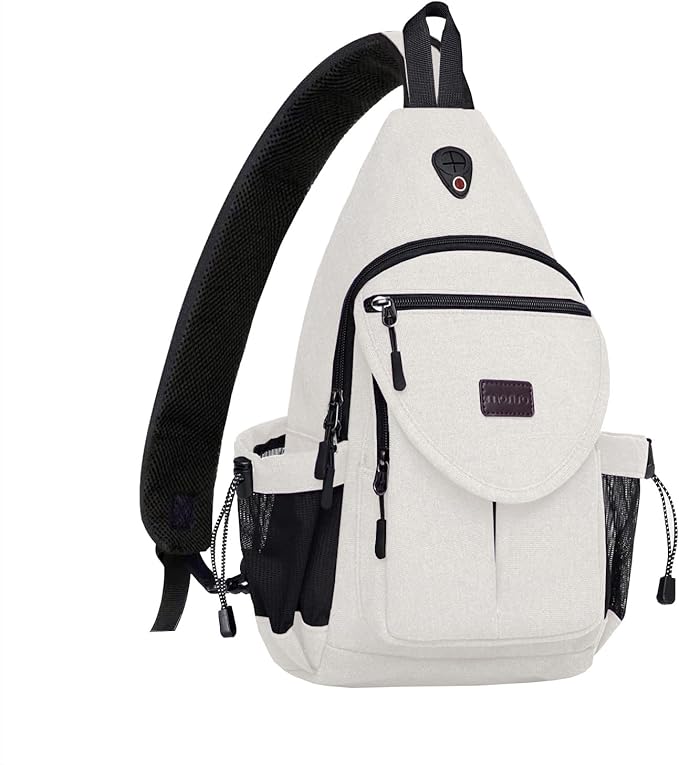 MOSISO Sling Backpack, Canvas Crossbody Hiking Daypack Bag by MOSISO