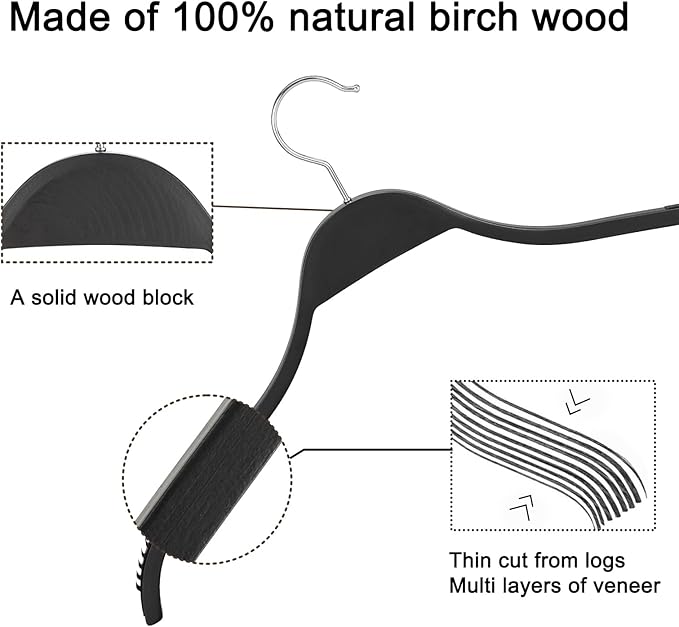 TOPIA HANGER Slim Wooden Hangers - Image 4