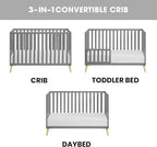 Oxford Baby Cozy Nest Convertible Island Crib, Dove Gray/Natural - Image 3