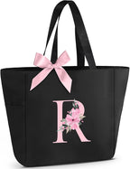 Vavabox Tote Bag, A-Z Initial Monogrammed Waterproof Tote Bag, Bridesmaid Gifts by Vavabox