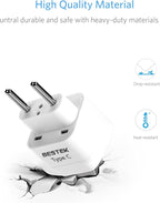 BESTEK European Travel Plug, Grounded Universal Power Plug - Image 3