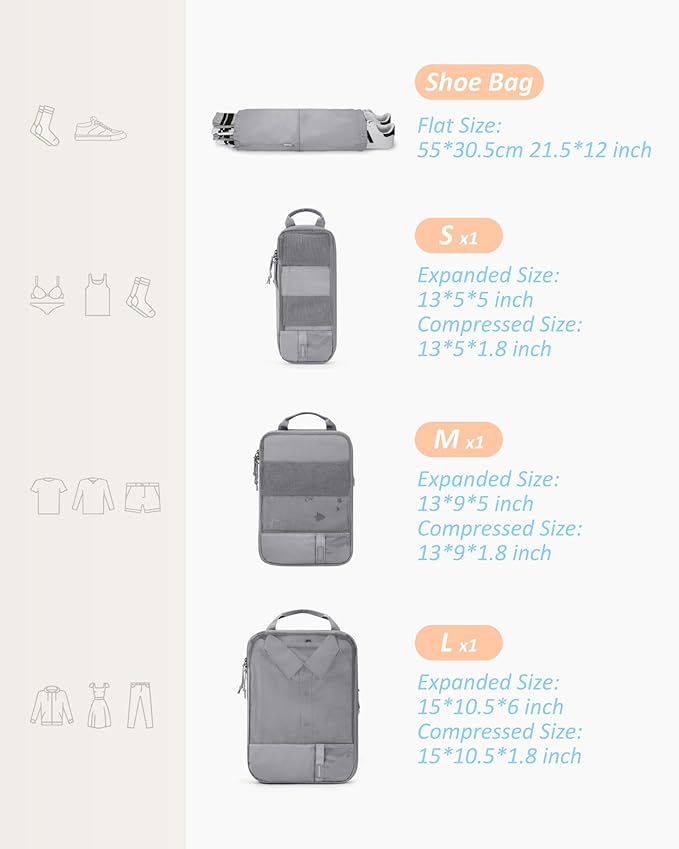 BAGSMART 6 Set Compression Packing Cubes - Image 2