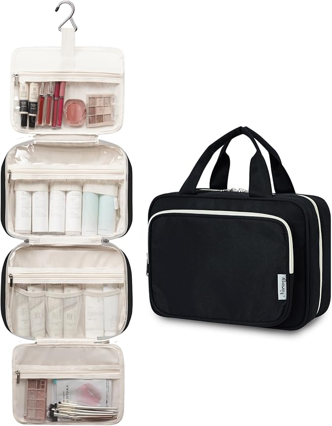 Travel Toiletry Bag for Women Large Hanging Makeup Bag Organizer Toiletries Bag - Image 4