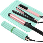Oversize Silicone Heat Resistant Mat, Professional Hot Hair Tools Mat for Curling Iron, Flat Iron, Hair Straightener, Portable Hot Pad Cover with Velcro for Travel Home Salon(14.2" x 11.0")