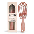 Kitsch Hair Brush Detangler – Flexi Flow Hair Brush for Women, Men & Kids | Detangling Brushes for Curly Hair with Bendable Frame, Bounce Curl Defining Brush for Wet or Dry Strands - Terracotta