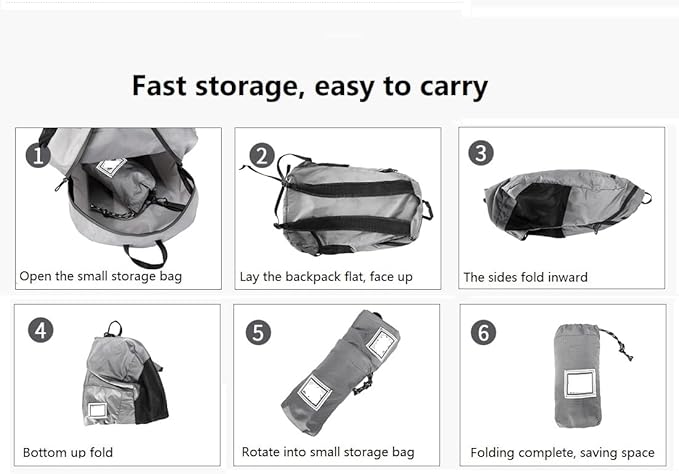 Small Foldable Hiking Daypack Packble Skin Casual Backpack Camping Cycling - Image 8