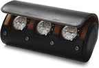 Oirlv Premium Leather Watch Roll Travel Case 3-Slot Watch Box by Oirlv