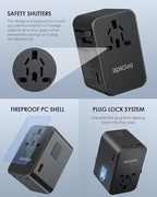 EPICKA Universal Travel Adapter, GaN 75W International Plug Adapter - Image 7