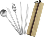 Gugrida Reusable Travel Utensils, 7 Pieces Portable 18/10 Stainless Steel by Gugrida