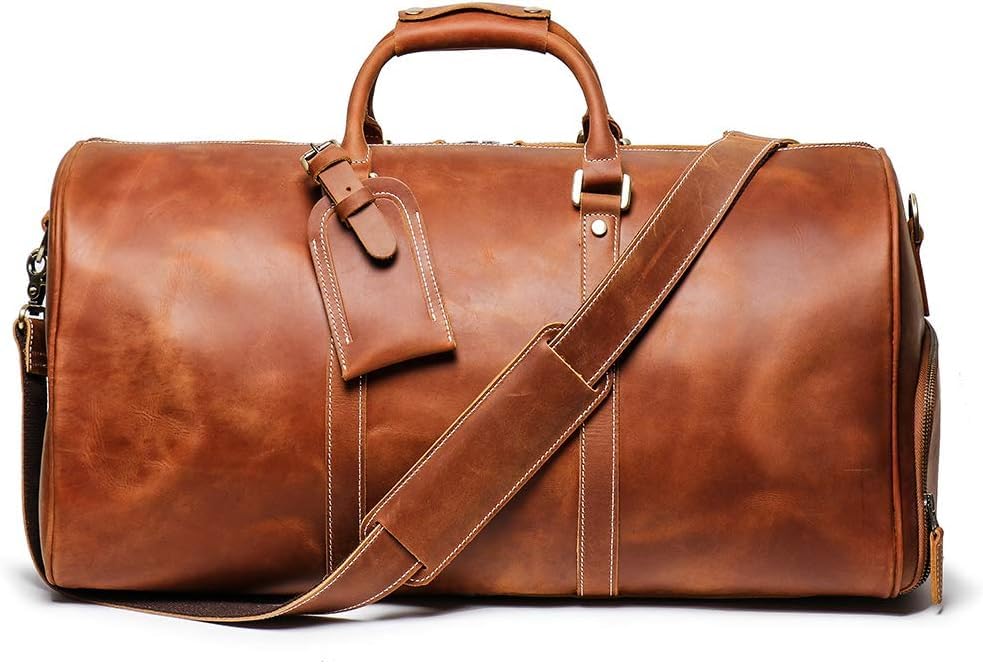 Mullis Mercantile Leather Weekender Bag (22 inch Vintage Leather Duffle)