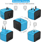 Travel Adapter Worldwide, Universal International Power Plug Adapter W/2.4A - Image 3
