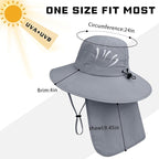 Sun Hats for Men Women, UPF50+ Protection Safari Hat, Wide Brim Fishing Hat - Image 6