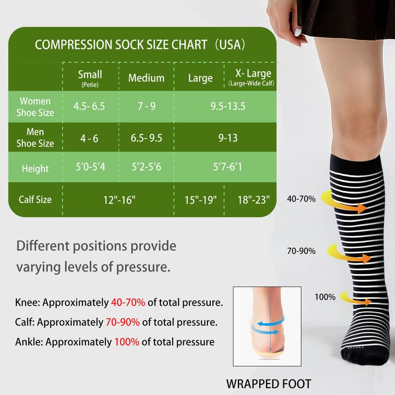 Viscose Made from Bamboo Compression Socks for Women&Men 20 (Large / 4 Pair-mix3)