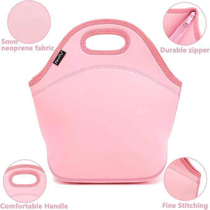 FlowFly Neoprene Kids Lunch box Insulated Soft Bag Mini Cooler Thermal Meal - Image 4