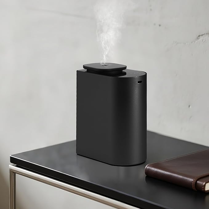 Waterless Essential Oil Diffuser，4000 mAh Large Battery, max 120ml Capacity, Suitable for Hotels, Large Rooms, Offices, bedrooms，Aluminum Alloy Desktop Scent Diffuser (Black)