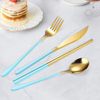AARAINBOW 6 Pieces 18/8 Stainless Steel Flatware Set Portable Reusable Cutlery - Image 5
