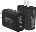 USB C Fast Charger Block, iPhone Charger Fast Charging Blocks 40W Multi Port by Bustuny