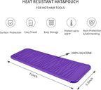 Silicone Heat Resistant Travel Pouch for Straightener, Curling Iron, Flat Iron, Waving Iron and Hot Hair Styling Tools (Purple) 1 Pack