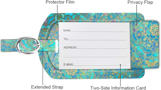 FINTIE 2 Pack Luggage Tags, Leather Name ID Labels - Image 4