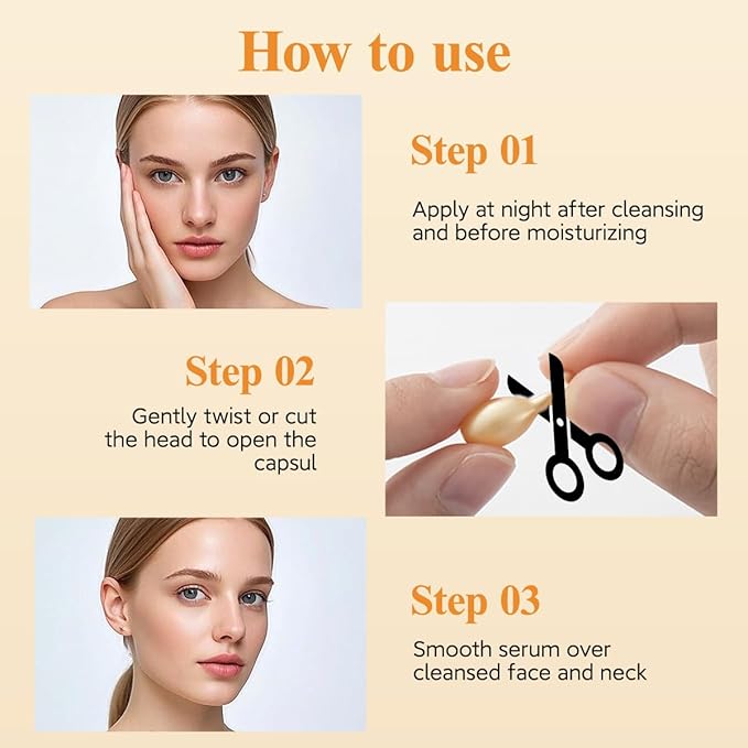 Vitamin C Serum Capsules Set – 96 pcs VC for Morning - Anti-Aging & Anti-Wrinkle Skincare Face Serum - Smooth Fine Lines - Moisturize Hydrate & Firm Skin, Travel-Friendly Gifts