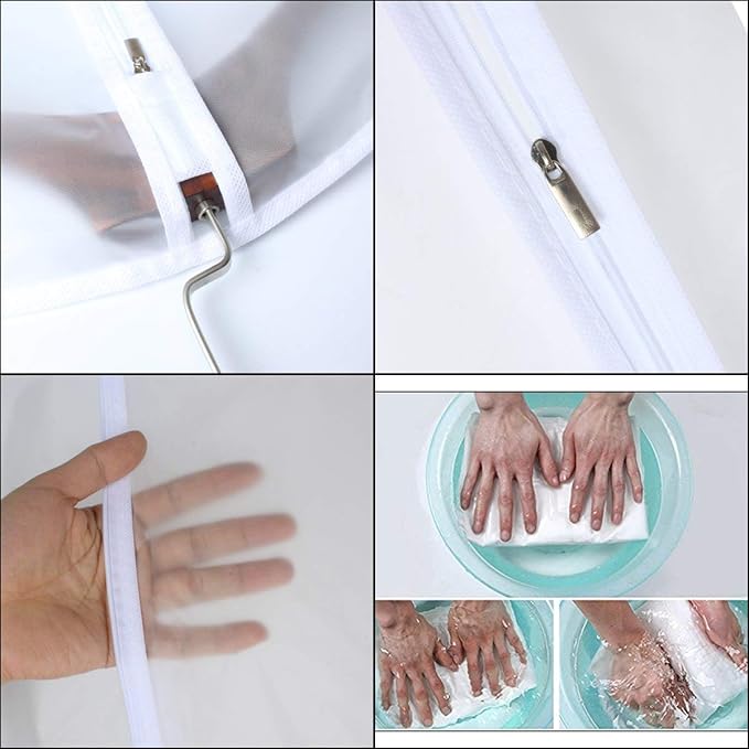 Dress Bags for Hanging Clothes 24'' x 54'' Long Dress Hanging Garment Bag White - Image 5