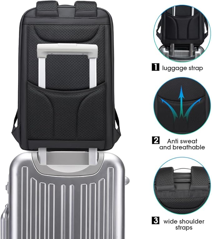 BANGE Business Laptop Backpack Fits 15.6 Inch Notebook, Anti Theft Work Backpack - Image 7