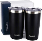 SUNWILL Travel Coffee Mug with Lid, 20 oz Tumbler Set of 2, Insulated Stainless - Image 4