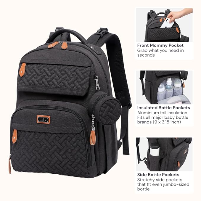 BabbleRoo Diaper Bag Backpack, Travel Backpack - Image 5