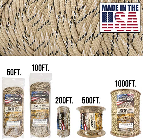 550 Paracord 100% Nylon (Desert Camo / 50 Ft.)