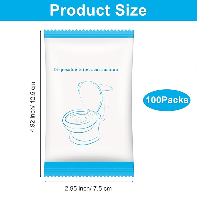 100 Pack Disposable Toilet Seat Cover Waterproof Non-Woven Fabric, Disposable - Image 2