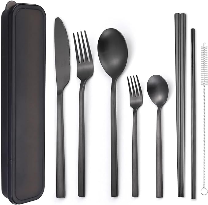 AARAINBOW 6 Pieces Stainless Steel Flatware Set Portable Reusable Cutlery Set by AARAINBOW