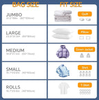 Vacuum Storage Bags for Clothing, 26 Pack Vacuum Seal Bags for Clothes - Image 2