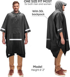 PTEROMY Hooded Rain Poncho for Adult - Image 4