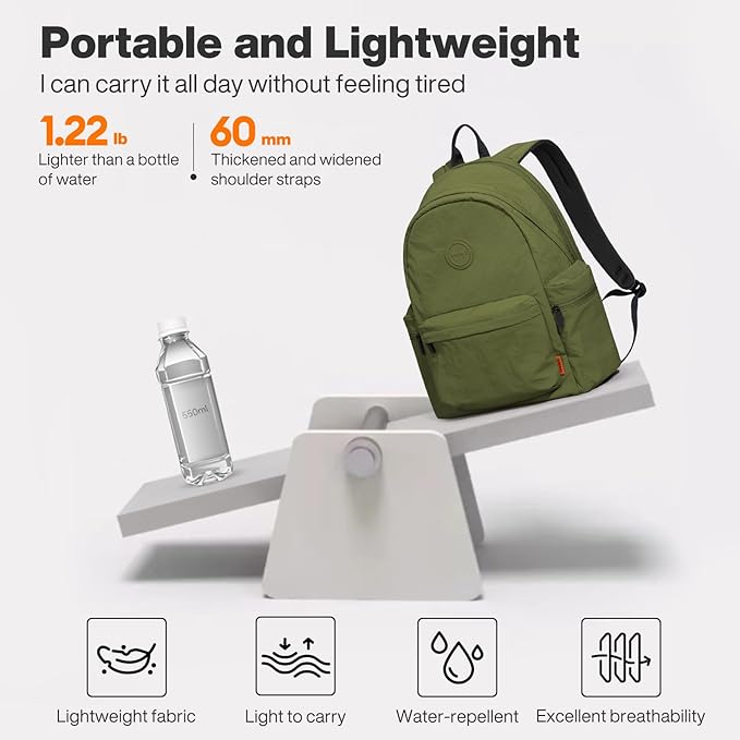 mixi Outdoor Lightweight Backpack Casual Carry On Laptop Backpack Travel Bookbag - Image 3