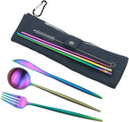 Gugrida Reusable Travel Utensils, 7 Piece Portable 304 Stainless Steel - Image 2